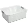 Sterilite Ultra Storage Basket With Handles For At Home Or Classroom Organization, In Size Large (12 Pack), Medium (6 Pack), White