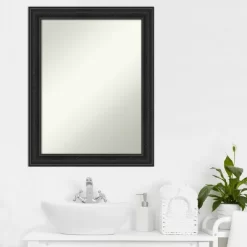22" X 28" Non-Beveled Shipwreck Black Narrow Bathroom Wall Mirror - Amanti Art -Home Series Shop GUEST 72d80219 8b5d 449e ac0e c842976d0ff0