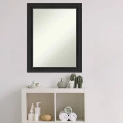 22" X 28" Non-Beveled Shipwreck Black Narrow Bathroom Wall Mirror - Amanti Art -Home Series Shop GUEST 7405e86f daec 4469 a91b 696e1355ae30