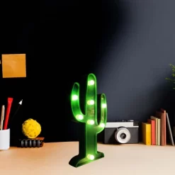 CIAO Tech Cactus Shaped Night Light Table Lamp LED Light For Kids' Room