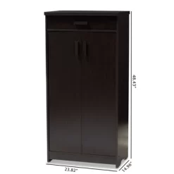 Bienna Modern And Contemporary Finished Shoe Cabinet Dark Brown - Baxton Studio -Home Series Shop GUEST 751fd9a9 2929 415a b2d3 a87e6e406d0c