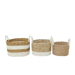 Set Of 3 Seagrass Storage Baskets Brown/White - Olivia & May -Home Series Shop GUEST 762be3fa 2814 4f03 8db6 769b6e1f83ff