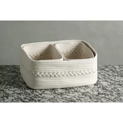 Assorted Set Of 3 Dharma Organizer Baskets - Off-White - Shiraleah