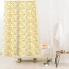 Watercolor Rainbows Gold Shower Curtain - Deny Designs