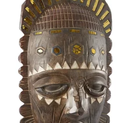 Polystone Mask Primitive African Sculpture Brown - Olivia & May -Home Series Shop GUEST 7750ed5f fcfe 4b06 a03d fec56a1dbf3d