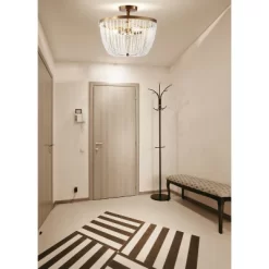 15" Stone/Metal Georgian Flush Mount Ceiling Light (Includes Energy Efficient Light Bulb) Antique Gold - JONATHAN Y -Home Series Shop GUEST 780b8e05 0963 46b3 882e 148cf0c1f94e