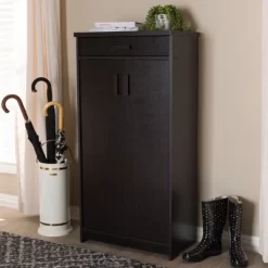 Bienna Modern And Contemporary Finished Shoe Cabinet Dark Brown - Baxton Studio -Home Series Shop GUEST 78178a4c f5c0 4d3a a243 efa028399c1f