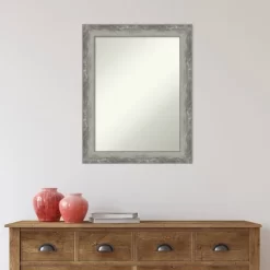 23" X 29" Non-Beveled Waveline Silver Narrow Bathroom Wall Mirror - Amanti Art -Home Series Shop GUEST 796dfde2 5daf 4565 ae95 b5c943b371b6