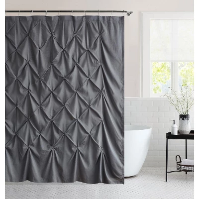 Sweet Home Collection - Hudson Pintuck Fabric Shower Curtain 72" X72" 3 Sweet Home Collection - Hudson Pintuck Fabric Shower Curtain 72" X72" - Image 3