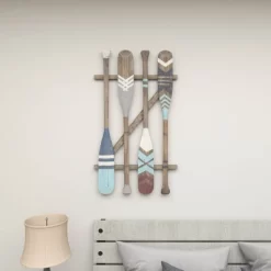 Coastal Wood Paddle Wall Decor With Arrow And Stripe Patterns - Olivia & May -Home Series Shop GUEST 7c8d15ef 6ad7 4309 89ba 3766a26d6e84