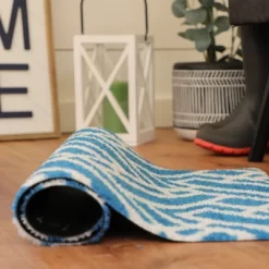 2'x3' ColorStar Deco Grid Door Mat Sapphire - Bungalow Flooring -Home Series Shop GUEST 7e352c10 c42a 45ba 8d5f 931838001a50