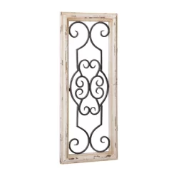 Wood Scroll Window Inspired Wall Decor With Metal Scrollwork Relief White - Olivia & May -Home Series Shop GUEST 7f2e581a 0368 4b4d acbc faabf2c425d4
