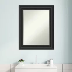 Amanti Art Shipwreck Black Petite Bevel Bathroom Wall Mirror 29.5 X 23.5 In. -Home Series Shop GUEST 801ec947 6029 48ba bf65 090abc6b579b