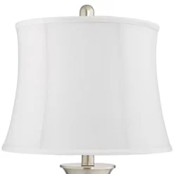 360 Lighting Seymore Modern Table Lamps 26" High Set Of 2 White Softback With USB Charging Port LED Touch On Off Silver Drum Shade For Bedroom Desk -Home Series Shop GUEST 807e5ba1 8374 4702 98cf 1f9f0a9bc4d6