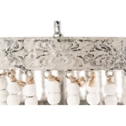 3-Tier Round Metal Chandelier With 3 Lights And Hanging Wood Beads Cream - Storied Home -Home Series Shop GUEST 8087b6a5 f132 4d5c 9c18 90174c0f3c58