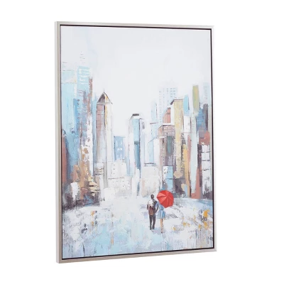 Canvas City Framed Wall Art With Silver Frame Multi Colored - Olivia & May 5 Canvas City Framed Wall Art With Silver Frame Multi Colored - Olivia & May - Image 5