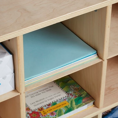 ECR4Kids 20 Cubby Mobile Tray Storage Cabinet, 4x5, Classroom Furniture, Natural 6 ECR4Kids 20 Cubby Mobile Tray Storage Cabinet, 4x5, Classroom Furniture, Natural - Image 6