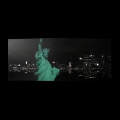 Northlight LED Lighted Statue Of Liberty With New York City Skyline Canvas Wall Art 15.75" X 39.25"