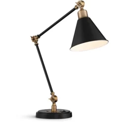 360 Lighting Modern Industrial Desk Table Lamp With USB Charging Port Adjustable 26.75" High Black Antique Brass For Bedroom Bedside Office -Home Series Shop GUEST 8535cb3a dae0 4af0 a15a 4796ac073cdd