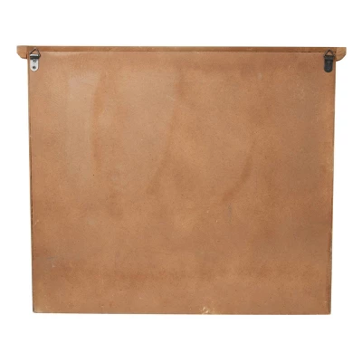 23" X 20" Farmhouse Wooden Wall Shelf With Drawers And Hooks - Olivia & May 3 23" X 20" Farmhouse Wooden Wall Shelf With Drawers And Hooks - Olivia & May - Image 3