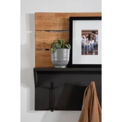 42" X 22" Samuels Decorative Wall Shelf With Hooks Rustic Brown/Black - Kate & Laurel All Things Decor -Home Series Shop GUEST 85b9802f 80e6 4364 8a1d b7eb5f5b33d2