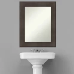 24" X 30" Non-Beveled William Rustic Woodgrain Bathroom Wall Mirror - Amanti Art -Home Series Shop GUEST 869868b5 73ea 4380 9635 0f00b2db6e40