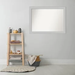 42" X 31" Non-Beveled Shiplap White Wood Bathroom Wall Mirror - Amanti Art -Home Series Shop GUEST 86c119da 1358 4dfe 8c25 df41829679a0