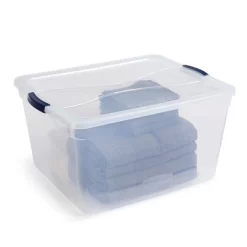 Rubbermaid Cleverstore 71qrt Home/Office Clear Plastic Storage Tote With Latching Lid (4 Pack) -Home Series Shop GUEST 8713a6e2 8825 48b8 a441 c48fd0073dd1