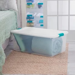 Sterilite Storage System Solution With 106 Quart Clear Stackable Storage Box Organization Containers With White Latching Lid -Home Series Shop GUEST 8962b35b 1877 4f5c 8ae9 322e045f22bb