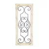Wood Scroll Window Inspired Wall Decor With Metal Scrollwork Relief White - Olivia & May