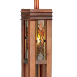 Robert Louis Tiffany Mission Floor Lamp With Nightlight 62.5" Tall Walnut Wood Column Stained Glass Shade For Living Room Reading Bedroom -Home Series Shop GUEST 8a89eb73 3c36 4830 bc68 0d6923c88f8a