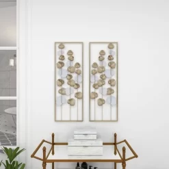 Metal Leaf Tall CutOut Wall Decor With Gold Frame Set Of 2 Gold - Olivia & May -Home Series Shop GUEST 8c5bd16e 4030 4e1e 98e4 9c2c9855224c