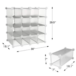 Hastings Home 16-Piece Interlocking Customizable Storage Cubby System – White