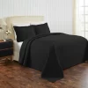 Textured Jacquard Matelassé Solid Oversized Cotton Bedspread Set - Blue Nile Mills