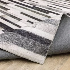 Marcel Geometric Layered Blocks Animal Print Area Rug Gray/Charcoal - Captiv8e Designs -Home Series Shop GUEST 8f086687 c2e3 4d2e 9918 be431a480211