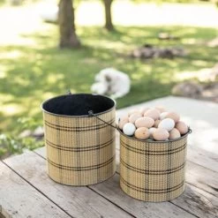 Set Of 2 Brown Metal & Wood Bins - Foreside Home & Garden -Home Series Shop GUEST 8f571541 a9f4 43fe b0cd 4a1af049128b