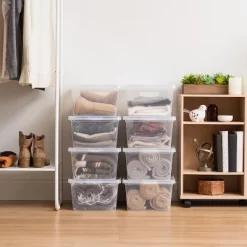 IRIS USA 12 Pack 17 Quart Plastic Storage Bin Tote Organizing Container, Clear -Home Series Shop GUEST 8f7c1770 c67a 4055 8f56 359ca8c979eb