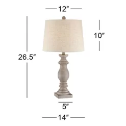 Regency Hill Regency Traditional Table Lamps 26 1/2" High Set Of 2 Beige Washed Fabric Tapered Drum Shade For Bedroom Living Room Bedside Nightstand -Home Series Shop GUEST 8f8f417c f6a3 4a28 a6de 3816f50b7eaa