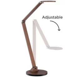 Possini Euro Design Magnum Modern Desk Lamp 36" Tall French Bronze Brown Metal LED Adjustable For Bedroom Living Room Bedside Nightstand Office House -Home Series Shop GUEST 8f910f18 8c63 492c 82b3 f73cca3d94bc