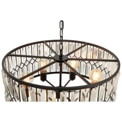 Metal Crystal Embellishments 6 Light Chandelier With Link Style Chain Black - Olivia & May -Home Series Shop GUEST 8fba779e 8a3a 48a3 b687 621d963625dd