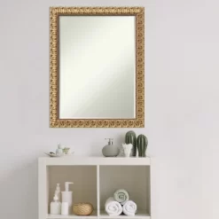 Amanti Art Florentine Gold Petite Bevel Wood Bathroom Wall Mirror 27.5 X 21.5 In. -Home Series Shop GUEST 90261f78 268c 44b7 a395 289146bb2041