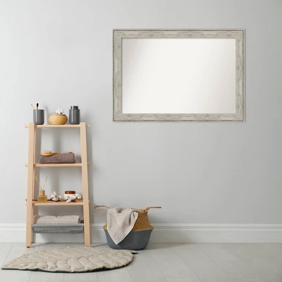 41" X 29" Non-Beveled Crackled Bathroom Wall Mirror Metallic Silver - Amanti Art 6 41" X 29" Non-Beveled Crackled Bathroom Wall Mirror Metallic Silver - Amanti Art - Image 6