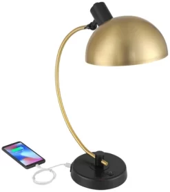 Possini Euro Design Modern Mid Century Desk Lamp 28 1/2" Tall Warm Gold Black With Dual USB Charging Ports For Bedroom Living Room Office Reading Home -Home Series Shop GUEST 91bd7bd7 8521 4c7f 9c8b d98522dee5bf
