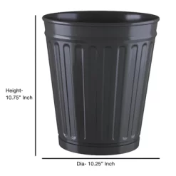Rust Resistant Bathroom Wastebasket Black - Nu Steel