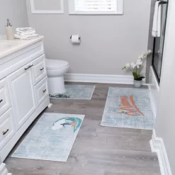 Bathroom Rugs 3 Piece Set - Non-Slip Ultra Thin Bath Rugs For Bathroom Floor -Home Series Shop GUEST 9250e3a3 ba4d 4cc6 963d a308ebbe7512