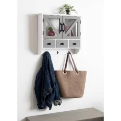 21" X 6" X 20" Hutchins Decorative Rustic Wood Wall Cabinet White/Gray Farmhouse - Kate & Laurel All Things Decor -Home Series Shop GUEST 93d0c37a 4cc5 458e b7ed b950c1a101e6