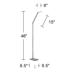 Possini Euro Design Bentley Modern Task Floor Lamp 61" Tall Silver LED Touch On Off Adjustable Head For Living Room Reading Bedroom Office House Home -Home Series Shop GUEST 9471b85d fb50 4ff5 a542 474bb22bdded