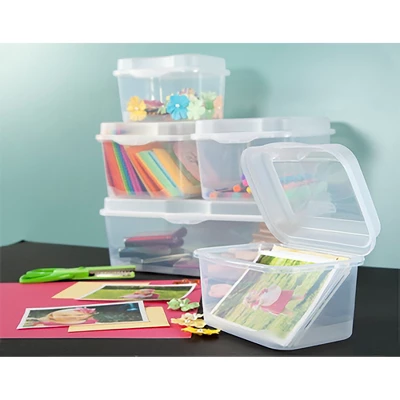 Sterilite Modular Plastic FlipTop Hinged Storage Box Container With Latching Lid For Home, Office, Workspace, And Classroom Organization 5 Sterilite Modular Plastic FlipTop Hinged Storage Box Container With Latching Lid For Home, Office, Workspace, And Classroom Organization - Image 5