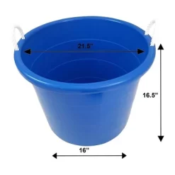 Homz 17-Gallon Plastic Multipurpose Utility Storage Bucket Tub With Strong Rope Handles For Indoor And Outdoor Use, Blue (4 Pack) -Home Series Shop GUEST 96c3f016 5ef5 4cea 952f 727a00fc8075