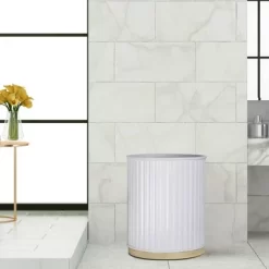 Bathroom Wastebasket Gold - Nu Steel